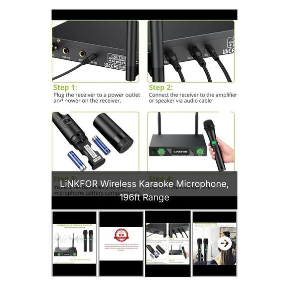 NEW LiNKFOR Wireless Karaoke Microphone System For Parties and Events Clubs BBQs - Picture 5 of 6